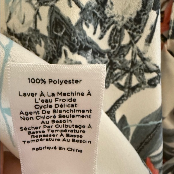 Talbots Floral Button Down Shirt - Black, Orange, Blue - Picture 5 of 13